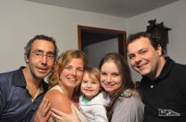 Com os cunhados e a sobrinha na casa da Tia Dri, em Curitiba, no Paraná